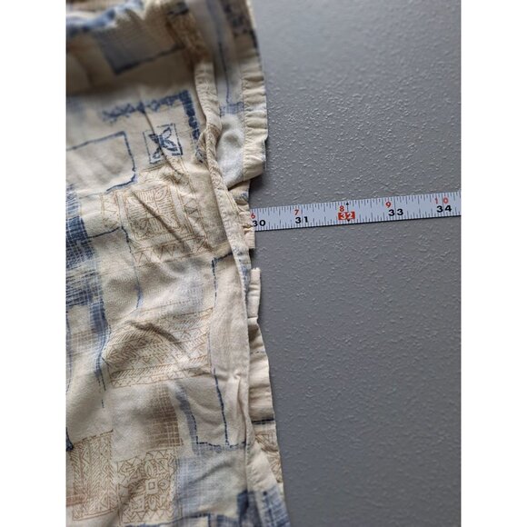 Batik Bay Button Up Shirt XLT Short Sleeve Beige Abstract Beach Tropical Rayon - Picture 7 of 7